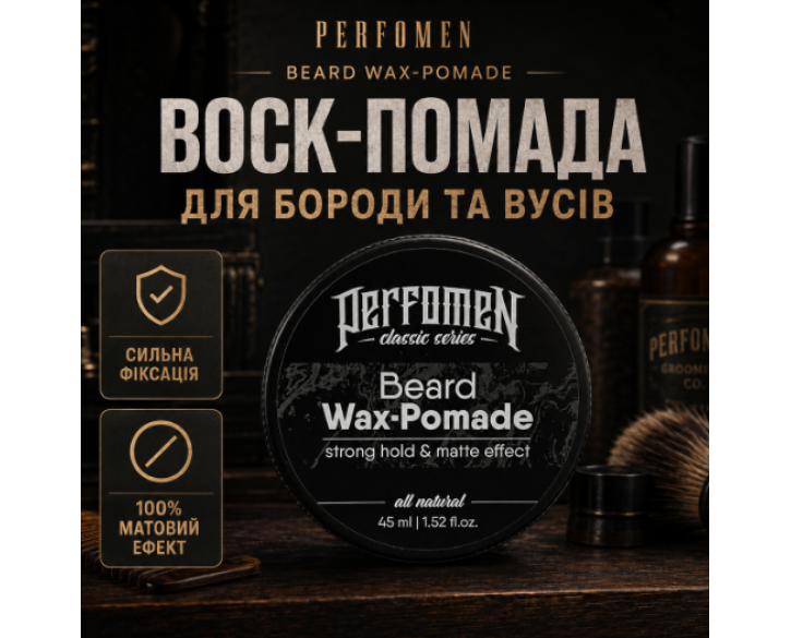 Віск-помада для бороди Perfomen Classic Series Beard Wax-Pomade Strong Hold & Matte Effect 45мл