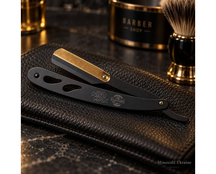 Небезпечна бритва Nishman Metal Barber Razor Black & Gold
