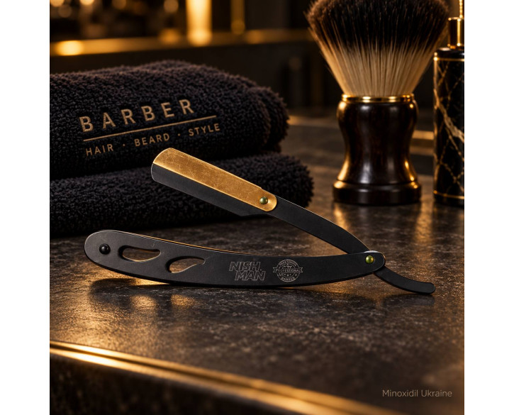 Небезпечна бритва Nishman Metal Barber Razor Black & Gold