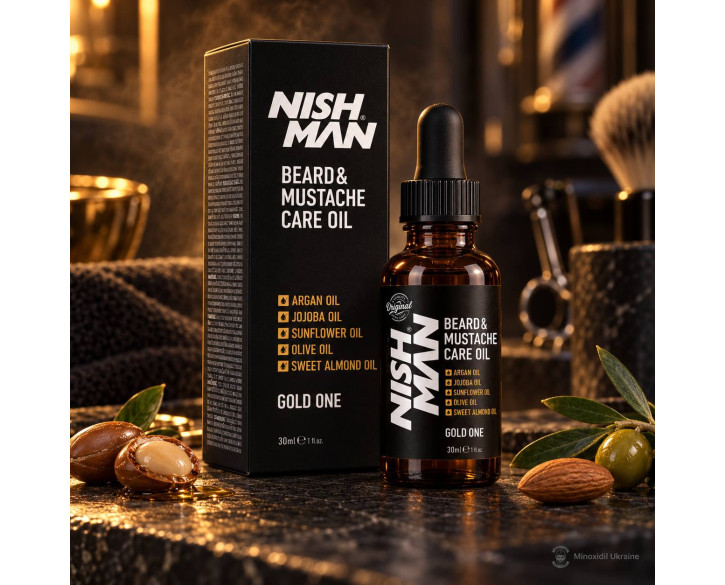 Олія для вусів та бороди Nishman Beard & Moustache Care Oil Gold One 30мл