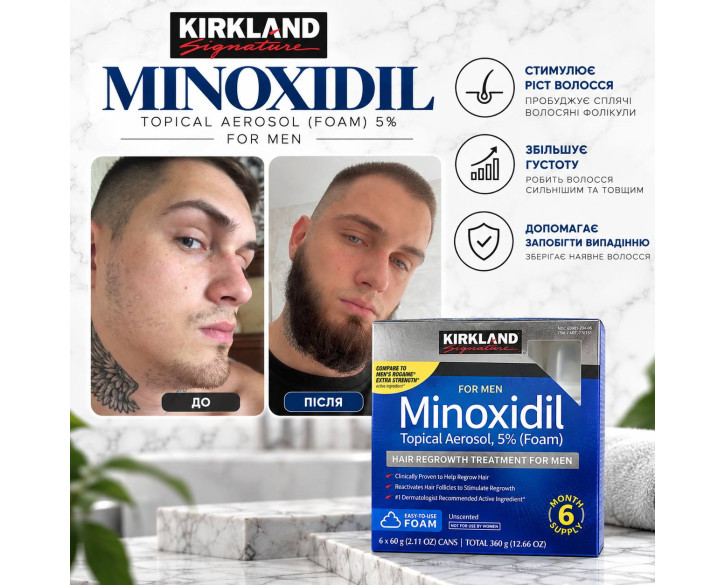 Kirkland Signature Міноксидил піна 5% 60 мл