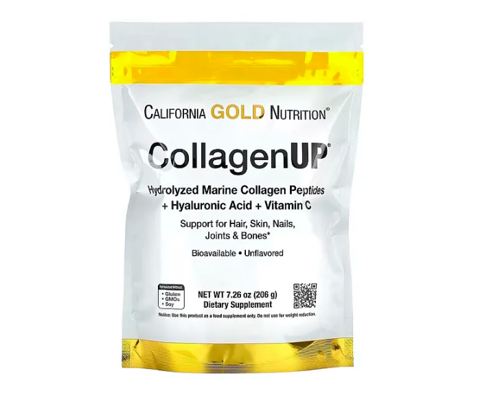 Морський колаген + гіалуронова кислота + вітамін С California Gold Nutrition CollagenUP 5000 mg (206 g) порошок