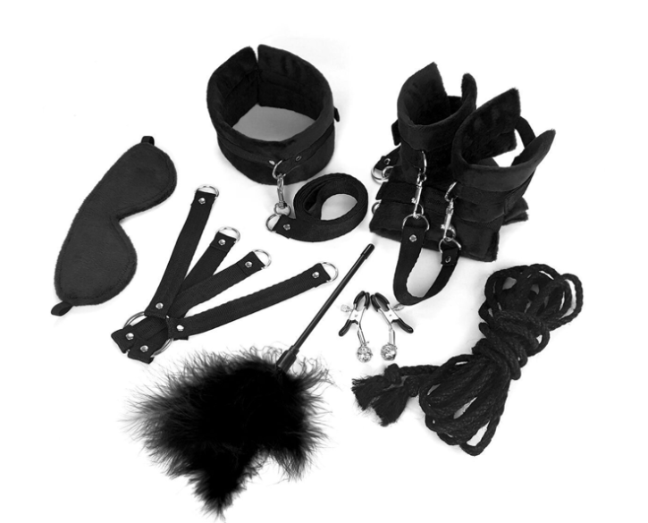 Набір BDSM Art of Sex – Soft Touch BDSM Set, чорний, 9 предметів