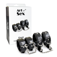 Набір BDSM Art of Sex – Emoji, наручники та поножі, чорний