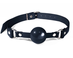 Кляп силіконовий Feral Feelings Silicon Ball Gag Black/Black, чорний ремінець, чорна кулька