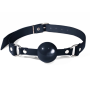 Кляп силіконовий Feral Feelings Silicon Ball Gag Black/Black, чорний ремінець, чорна кулька