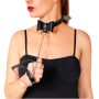 Чокер з повідцем Art of Sex - Butterfly чорний, екошкіра