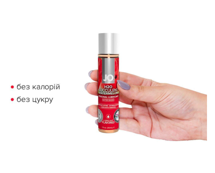 Змазка на водній основі JO H2O — Watermelon без цукру, рослинний гліцерин 30мл