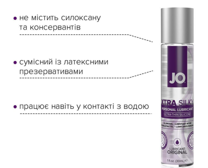 Лубрикант на силіконовій основі JO Xtra Silky Silicone 30мл