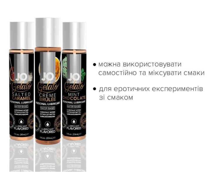Набір JO Tri-Me Triple Pack — Gelato (3×30 мл) три різні смаки серії Джелато
