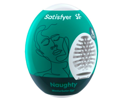 Самозмащувальний мастурбатор-яйце Satisfyer Masturbator Egg Naughty, одноразовий, не потребує змазки