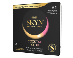 Презервативи SKYN Cocktail Club 3 шт, смаки Pina Colada, Cherry Sunrise та Passion Daiquiri