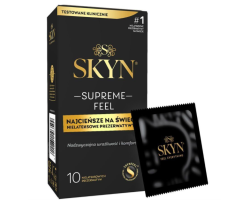 Ультратонкі безлатексні презервативи SKYN Supreme Feel 10 шт, 0,035 мм, природна текстура шкіри