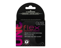 Презервативи ONE Flex Graphene, 3 шт, супертонкі, дуже міцні, картонне паковання