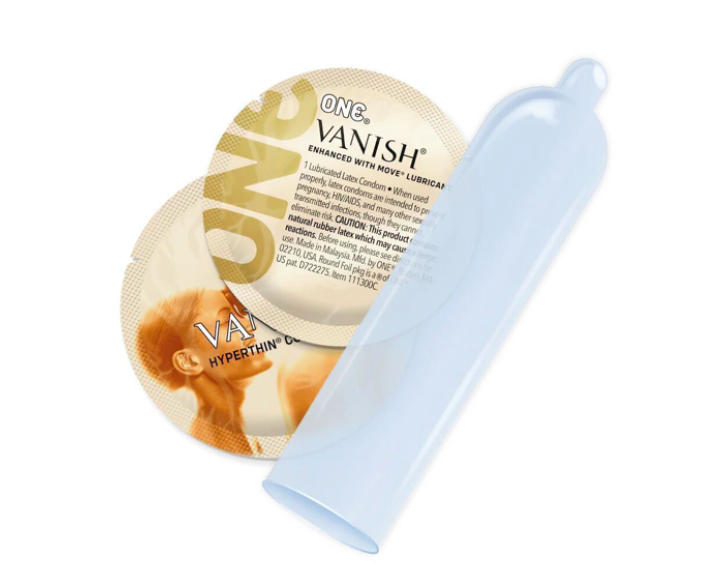 Презервативи ONE Vanish Hyperthin, 12 шт, ультратонкі, зі змазкою, подарункове паковання-тубус