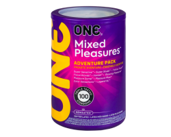Набір презервативів ONE Mixed Pleasures, 100 шт, 10 видів, паковання-тубус