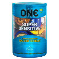 Набір презервативів ONE Super Sensitive, 100 шт, гладенькі, з додатковою змазкою, паковання-тубус