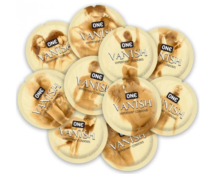 Набір презервативів ONE Vanish Hyperthin, 100 шт, ультратонкі, зі змазкою, паковання-тубус
