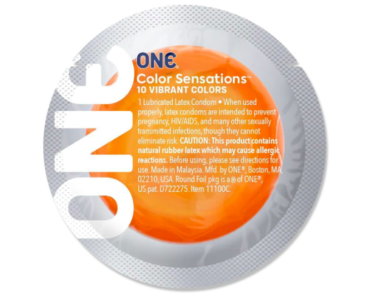Набір презервативів ONE Color Sensations, 100 шт, кольорові, 10 кольорів, зі змазкою, паковання-тубус