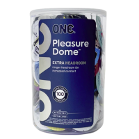 Набір презервативів ONE Pleasure Dome, 100 шт, гладенькі, з розширеною головкою, паковання-тубус