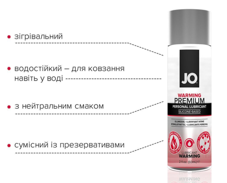 Лубрикант на силіконовій основі JO PREMIUM — WARMING 60 мл