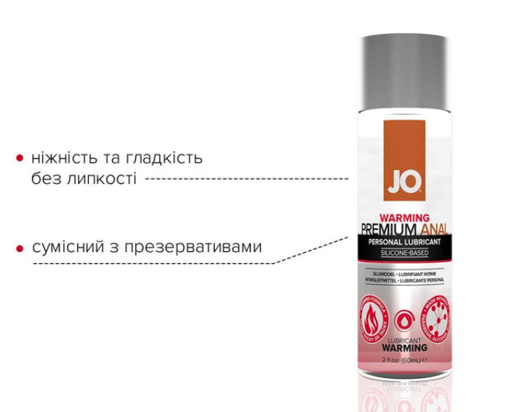 Лубрикант на силіконовій основі JO ANAL PREMIUM — WARMING 60 мл