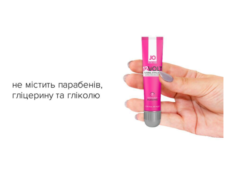Збудливий гель для клітора JO 12VOLT з ефектом пульсації та розігріву 10мл