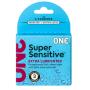 Презервативи ONE Super Sensitive, 3 шт, гладенькі, з додатковою змазкою, картонне паковання