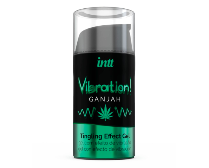 Рідкий вібратор Intt Vibration Ganjah густий гель незвичайний смак діє до 30 хвилин 15мл