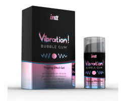 Рідкий вібратор Intt Vibration Bubble Gum густий гель, дуже смачний, діє до 30 хвилин 15мл