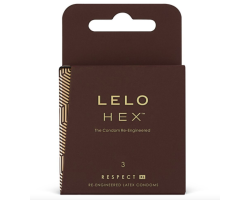 Презервативи LELO HEX Condoms Respect XL 3 Pack, тонкі та суперміцні, збільшений розмір