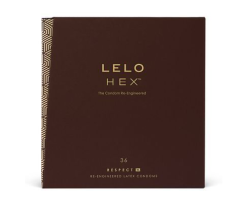 Презервативи LELO HEX Condoms Respect XL 36 Pack, тонкі та суперміцні, збільшений розмір