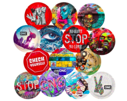 Презерватив ONE Street Art Collection, 1 шт, гладенький, зі змазкою, дизайнерське паковання