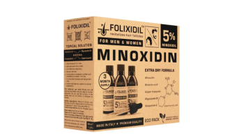 Набір лосьйонів для росту волосся Minoxidil Folixidil 5% (3 флакони)