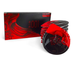 Ультратонкі латексні презервативи з термоефектом OLO RED BLACK 10 шт