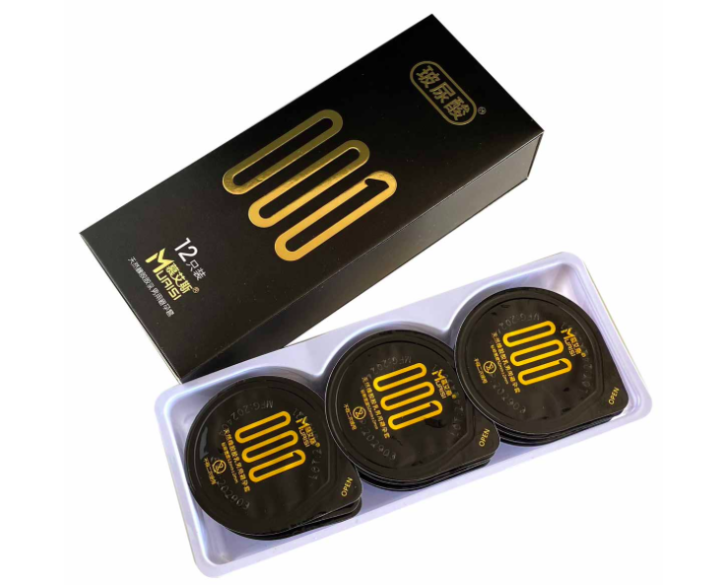 Преміальні супертонкі презервативи з натурального латексу Muaisi Black 001 12 шт