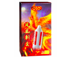 Презервативи з вусиками Olo PHOENIX SUZAKU що подовжують на гіалуроновій основі шипи + кулька 1шт