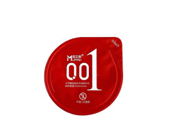 Супертонкі преміум презервативи з натурального латексу та додатковим мастилом Muaisi Red 001 1шт