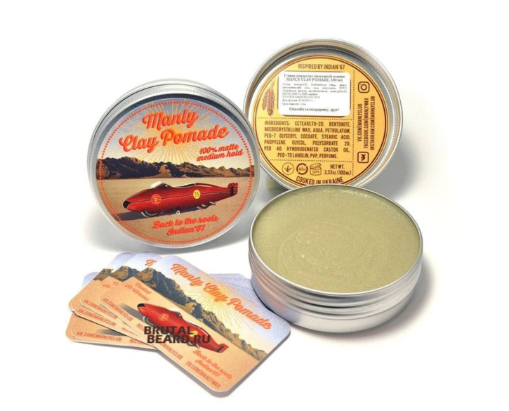 М'яка глина для волосся MANLY CLAY POMADE (INDIAN) 120 мл