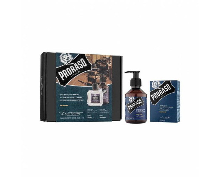Набір для бороди "Proraso Duo Pack Beard Balm + Shampoo Azur Lime"