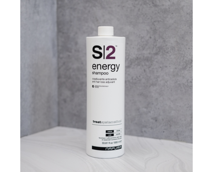  Шампунь проти випадіння для нормальної шкіри голови NAPURA S2 Energy Shampoo 1000 мл