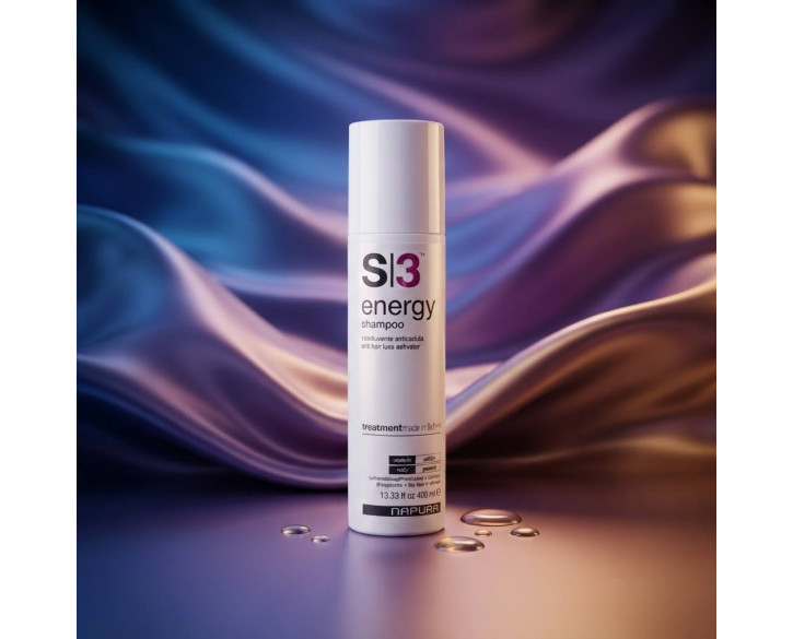 Шампунь проти випадіння волосся для жирної шкіри голови NAPURA S3 Energy 400 мл
