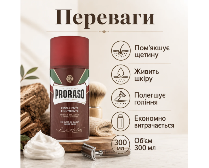Піна для гоління Proraso Shaving Foam Nourish Sandalwood 300 мл