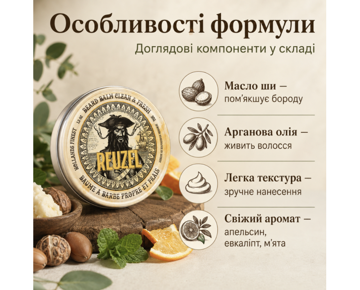Бальзам для бороди Reuzel Clean&Fresh Beard Balm 35 г