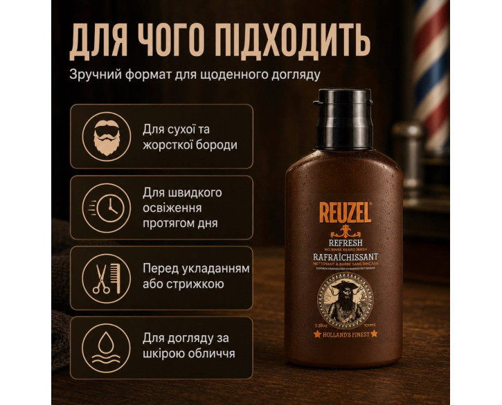 Шампунь для бороди Reuzel Refresh No Rinse Beard Wash 100 мл