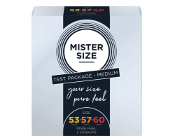 Набір презервативів Mister Size - pure feel - 53-57-60 (3 condoms), 3 розміри, товщина 0,05 мм Mister Size