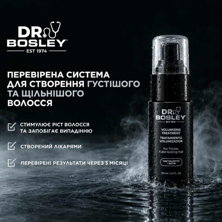 Піна для запобігання випадінню та ущільнення волосся Bosley Dr. Bosley Volumizing Treatment 100 мл