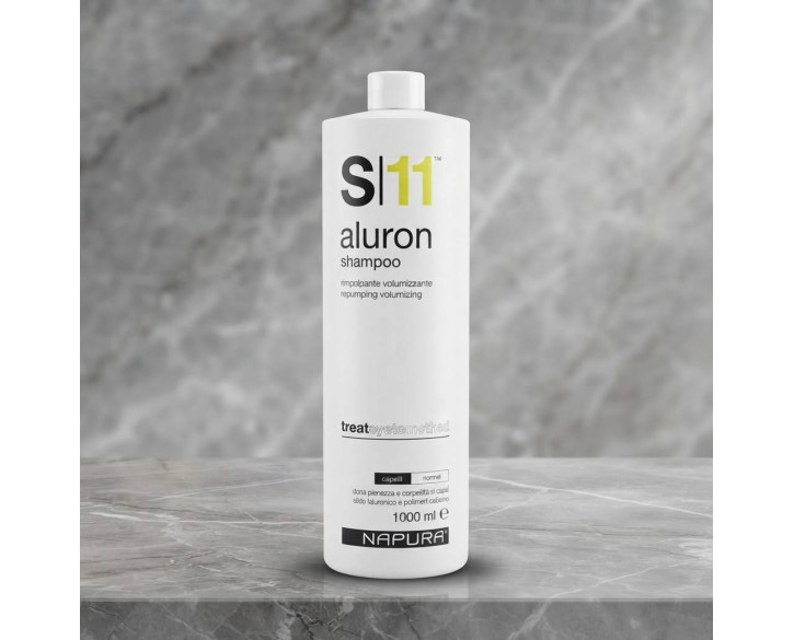 Шампунь для щільності та зволоження волосся з гіалуроном і поліфенолами Napura S11 ALURON 1000 мл