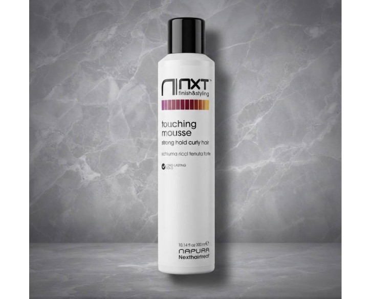 Екологійчний мус сильної фіксації для кучерявого волосся NXT TOUCHING MOUSSE tank 300 мл
