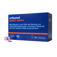 Orthomol Junior Vision (жувальні таблетки зі смаком чорниці-персику) курс 30 таблеток